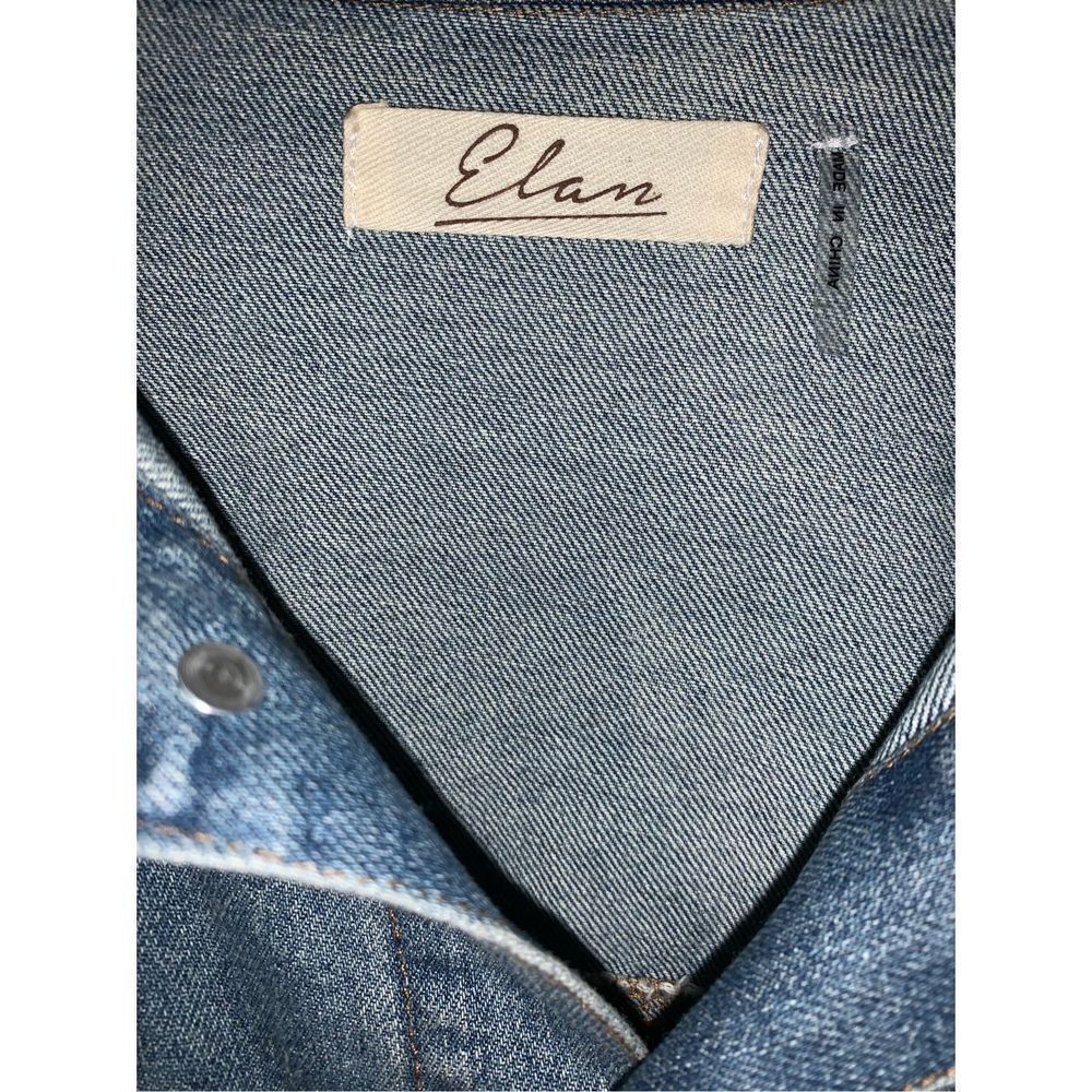 Elan Distressed Blue Denim Jacket with Pearl Embellishments - Picture 10 of 14